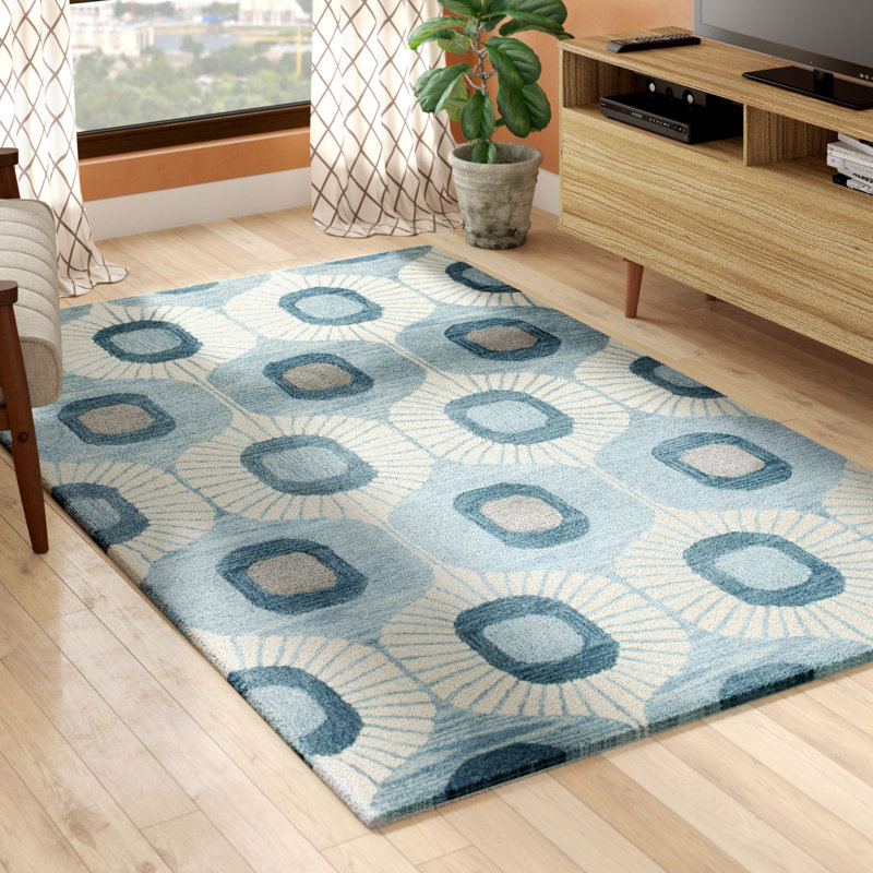 Langley Street Fremont Wool Light Blue Area Rug & Reviews Wayfair